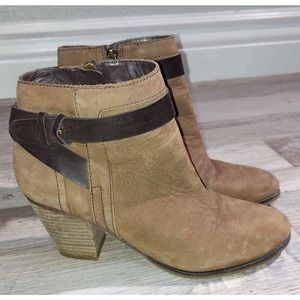 Women's Franco Sarto Dotty brown leather boots size 7.5